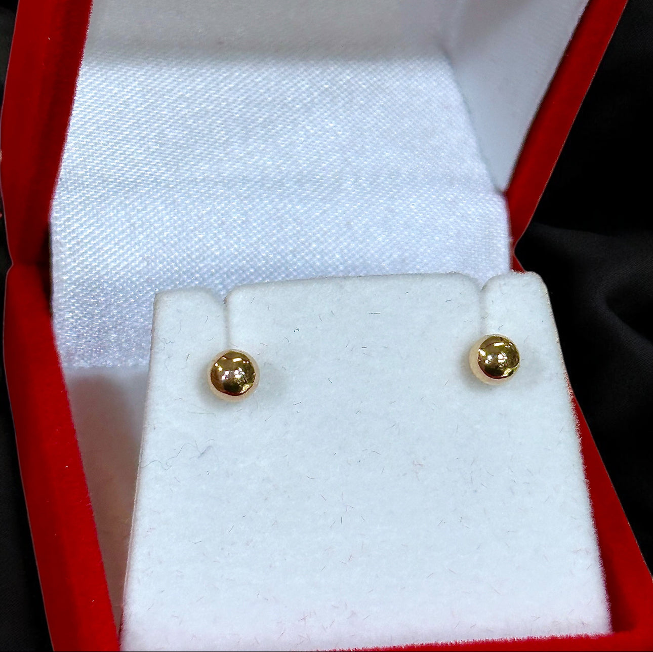 Small Polished Round Stud Ball Earrings 14k Gold