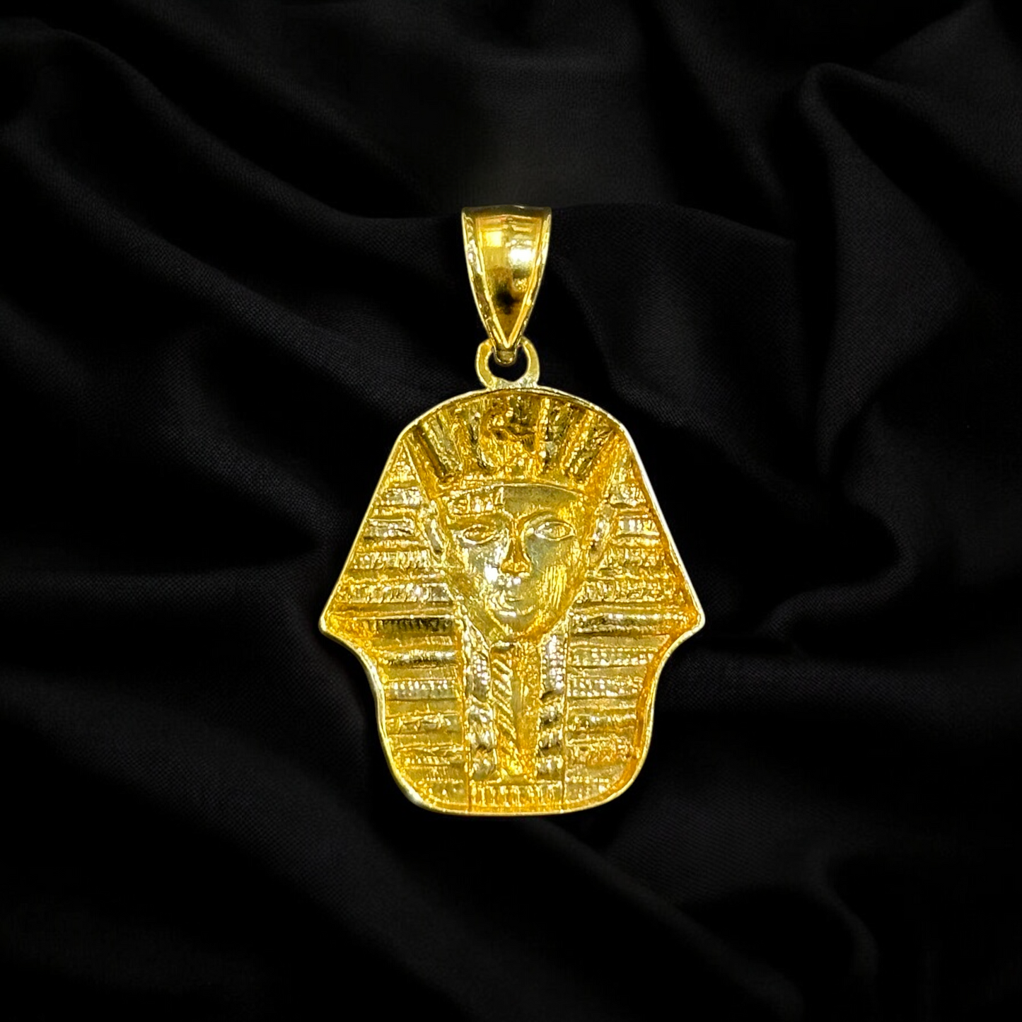 Diamond Cut Egyptian Pharaoh Pendant 10k Gold