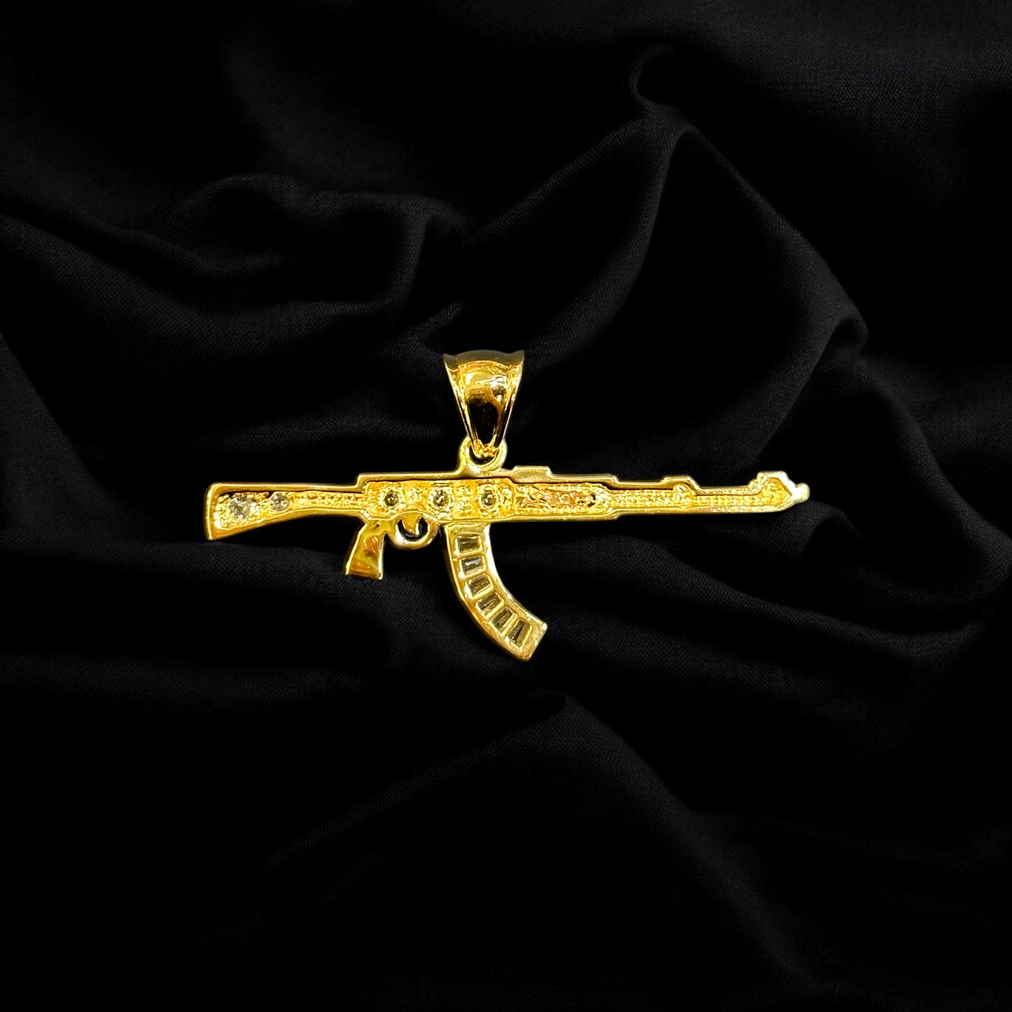 Embellished AK-45 Pendant 14k Gold