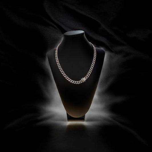 Miami Cuban Link Chain with Stones 925. Silver