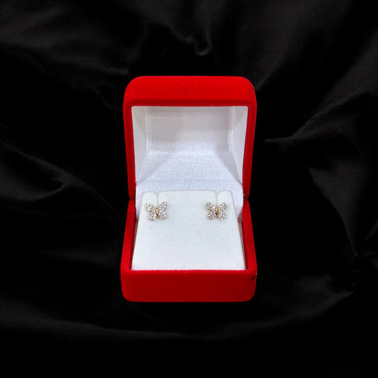 Butterfly Stone Set Earrings 14k Gold