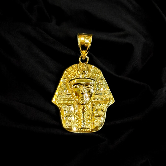 Diamond Cut Egyptian Pharaoh Pendant 10k Gold