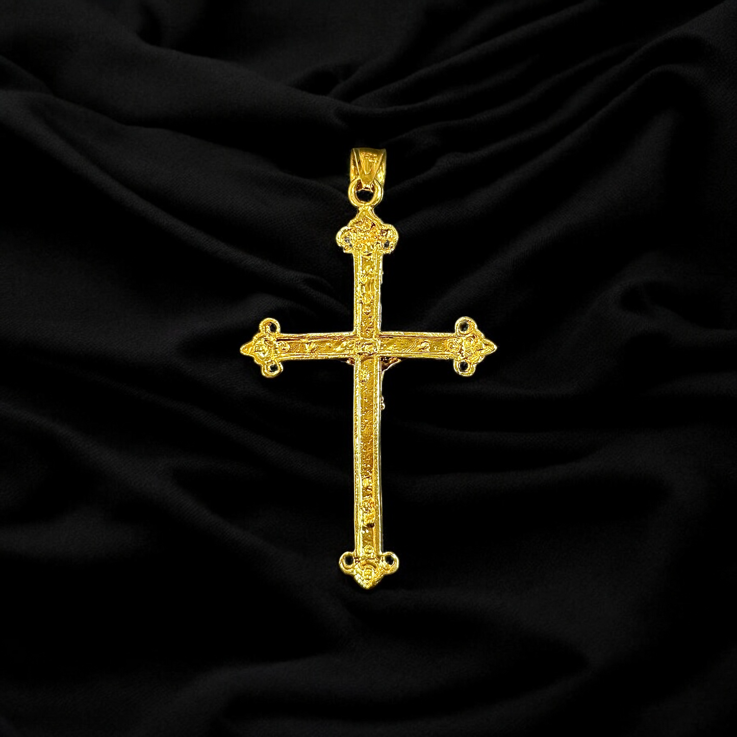 Diamond Cut Crucifix Pendant White, Yellow, & Rose Gold 14k